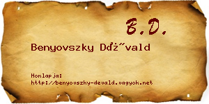 Benyovszky Dévald névjegykártya